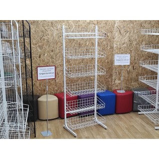 Стелаж прикасовий односторонній (6 корзин 66х26см. білий)